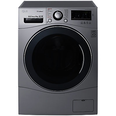 LG FH4A8JDS4 Freestanding Washing Machine, 10kg Load, A+++ Energy Rating, 1400rpm Spin, Silver